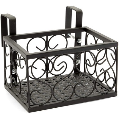 Black Metal Hanging Planter Set for Balcony and Patio