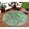 Green And Sage Abstract Washable Indoor Outdoor Area Rug - 2 of 4