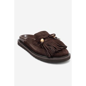 Carol - Brown Tassel-Detail Genuine Leather Closed-Toe Mule (Women) | Forever & Always Shoes - 1 of 4