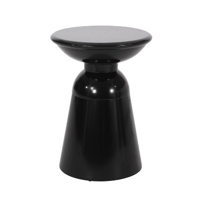Pelon Outdoor Round Iron Side Table Black - Christopher Knight Home: Modern Pedestal, No Assembly Required