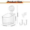 Unique Bargains Wall Mount Strong Suction Cup Shower Caddy with Hooks - 2 of 4