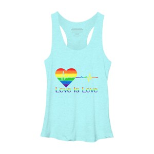 Adult Design By Humans Pride Love is Love Heartbeat By WinterJJ Racerback Tank Top - 1 of 2