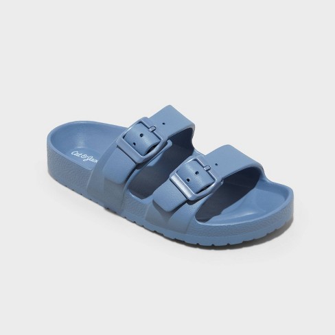 Navy blue footbed sandals new arrivals