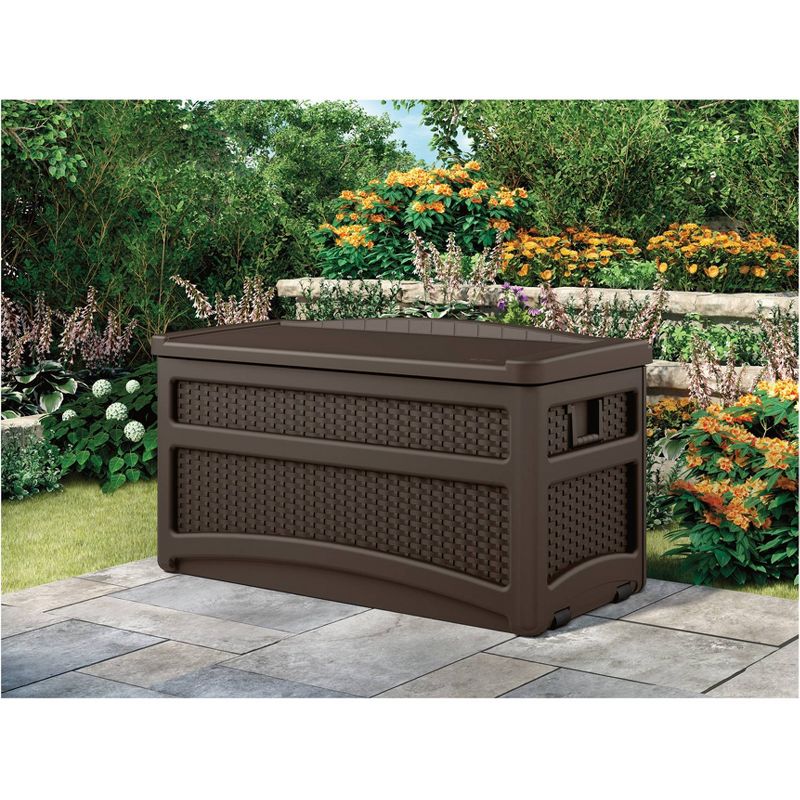 73gal Resin Deck Box With Seat Brown - Suncast, 4 of 6