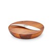 Nambé Harmony Cheese Board with Knife – 12-Inch Acacia Wood Serving Board with Stainless Steel Knife – Elegant Cheese Platter & Charcuterie Set - 3 of 4