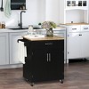 GlasFlength Kitchen Carts and Islands Rolling Kitchen Table Storage Island Mobile Buffet Server Table for Dining Room, Black, 32.75"*17.75"*36" - 2 of 4