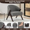 Modern style armchair, PU material, comfortable cushioned reading chair, armless sofa chair, suitable for living room and bedroom - 3 of 4