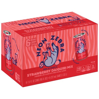 Neon Zebra Strawberry Daiquiri mix - 6pk/7.5 fl oz Cans