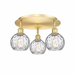 Athens Water Glass - 3 Light Flush Mount In Industrial Style-8.63 Inches Tall and 17.63 Inches Wide - 1 of 1