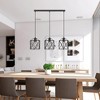 DORESshop 3-Light Black Industrial Island Pendant Light Fixtures, Linear Chandelier Hanging Light with Black Mesh Shade - 3 of 4