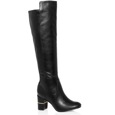 City Chic | Women's Wide Fit Priscilla Knee High Boot - Black - 10w ...