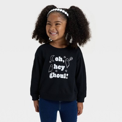 Toddler Girls' Halloween French Terry Pullover - Cat & Jack™ Black
