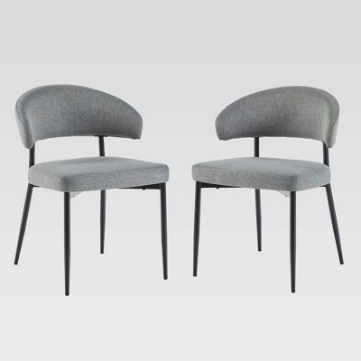 Set of 2 Modern Curved Back Upholstered Dining Chair - Saracina Home