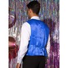 INSPIRE CHIC Men's V-Neck Sleeveless Disco Sparkly Sequin Suit Vest - 3 of 4