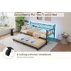 Twin Daybed with Trundle, Featuring Charging Station & LED Lights, Metal Frame Sofa Bed for Living Room, Bedroom, Guest Room. - 4 of 4