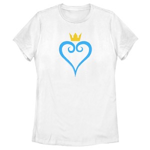 Women's Kingdom Hearts 1 Blue Heart T-Shirt - 1 of 4