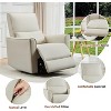 Swivel Rocking Recliner Chair, Manual Recliner Glider with Lumbar Support & Faux Leather Upholstery - 4 of 4