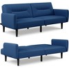 JUJABU 75.8″ Convertible Loveseat Linen Futon Sofa Couch with Adjustable Backrest - 2 of 4