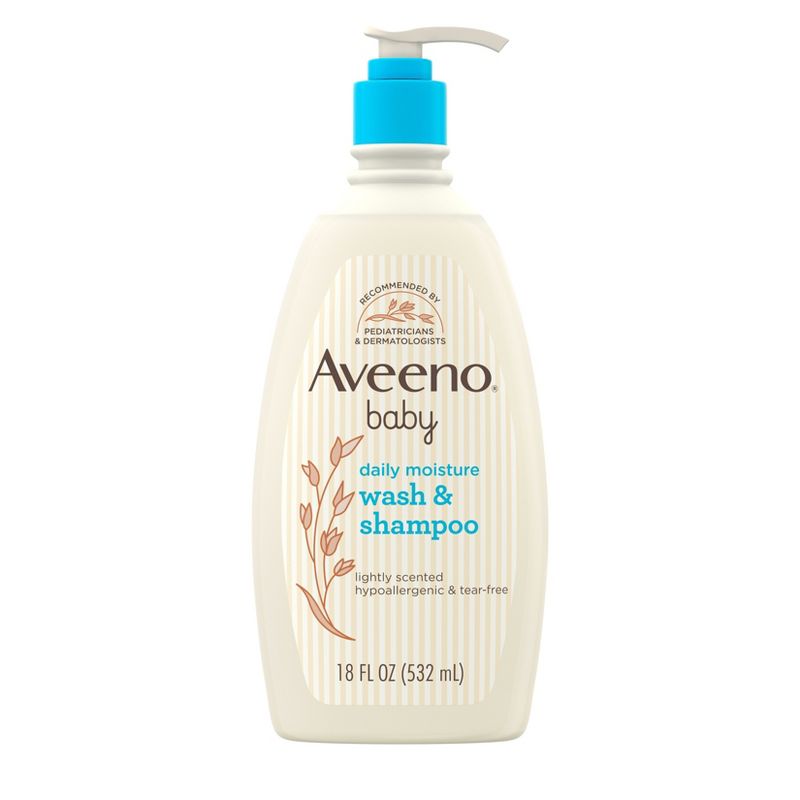 Aveeno Baby Daily Moisture Gentle Body Bath Wash &#38; Shampoo - Lightly Scented - 18 fl oz, 1 of 11