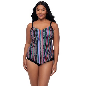 Trimshaper Women's Hank Handkerchief Tankini Swimsuit Top - 1 of 3