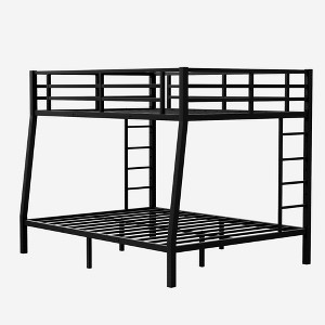 VYNXARIA Black Metal Full XL and Queen Size Bunk Beds for Teens and Adults, Space - Saving Design - 1 of 4