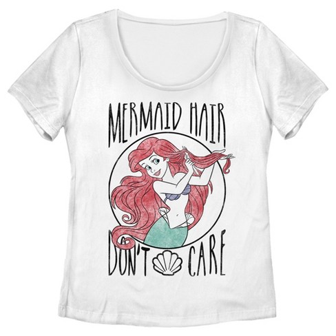 Women T-shirt Disney Princess Mermaid Ariel Printed T Shirt girl