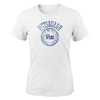 NCAA Pitt Panthers Girls' White Crew T-Shirt