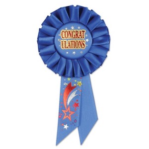 Beistle Congratulations Rosette, 3.25" x 6.5", (2/Pkg) Multicolored - 1 of 1