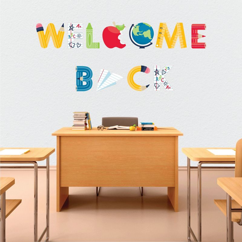 Big Dot of Happiness Back to School - Peel and Stick First Day of School Classroom Decorations Large Banner Wall Decals - Welcome Back, 2 of 9