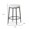 HomeRoots 26" White and Black Fabric and Metal Backless Counter Height Bar Chair - 3 of 4