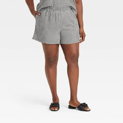 Women's Mid-Rise Linen Pull-On Shorts - A New Day™