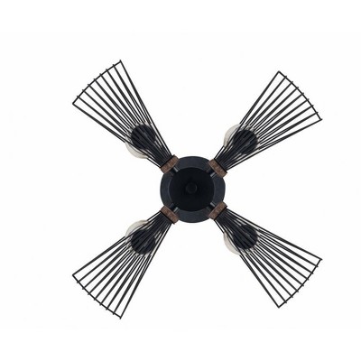 Zenith Black and Wood 24" Modern Pendant Light with LED Bulbs