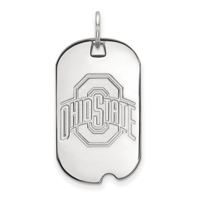 Black Bow Jewelry 10k White Gold Ohio State Buckeyes NCAA Pendant