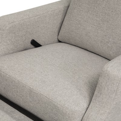 Eco-Weave Performance Grey Swivel Recliner with Velvet Accents