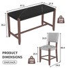 ChicFurnit Dining Sets Counter Height Faux Marble Table with Upholstered Chairs for Modern Spaces, Black Gray, 51.25"*31.5"*5.1" - 3 of 4