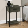 FONTOI End Tables with 2 Tier with Storage Drawer and Shelves, Small Contemporary Side Table Ideal for Living Room, Black, 26"*14"*4" - 4 of 4