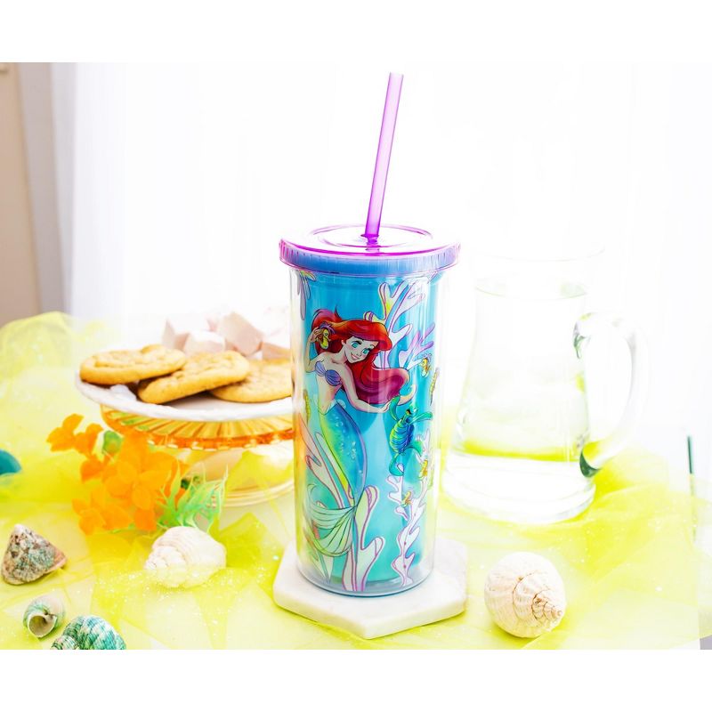 Silver Buffalo Disney The Little Mermaid Ariel and Friends Color-Changing Plastic Tumbler, 4 of 7