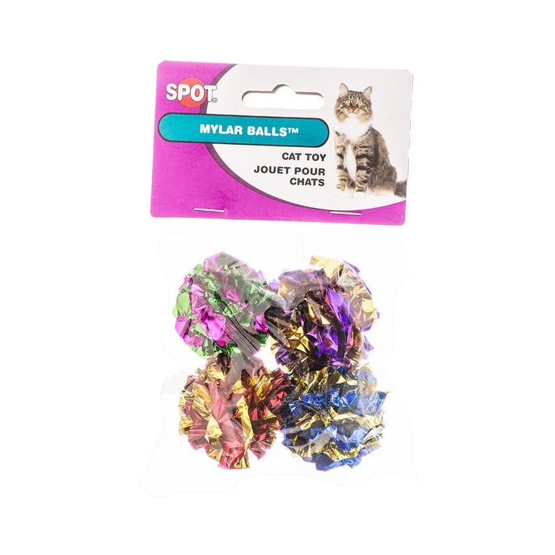 Spot Spotnips Mylar Balls Cat Toys - 4 Pack, 1 of 4