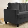 Mjkone 82"Width Corduroy Fabric Sectional Sofa Couch,Cloud Sleeper Comfy Upholstered 3-Seater Sofa - 3 of 4