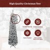King Of Christmas 7ft Pre-Lit Artificial Flocked Pencil Christmas Tree Prelit with 400 Warm White LED, Prince Flock Prelit Pencil Christmas Tree - 3 of 4