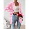 Heart Cardigan Sweater for Women Oversized Valentine Cardigan Cute Love Print Open Front Knit Sweaters Coat with Pockets - 3 of 4