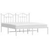vidaXL Metal Bed Frame with Headboard White 72 in.x83.9 in. California King - 3 of 4