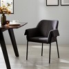 HomeRoots Gray and Black Upholstered Fabric Dining Arm Chair - 2 of 4