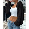 Womens Bolero Shrug Sweaters Long Sleeve Open Front Rib Knit Cropped Cardigan Sweater - 3 of 4