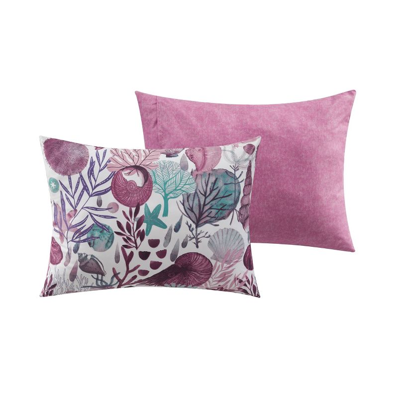 Ivory Coast Disperse Print 5pc Reversible Comforter Set Pink/Purple - VCNY, 4 of 6