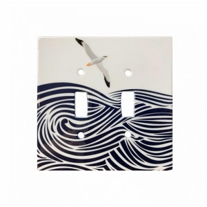 RightSide Designs Albatross and Wave Double Ceramic Switchplate - 1 of 2