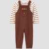 Carter's Just One You® Baby 2pc Thanksgiving Overalls Set - Brown - 2 of 4