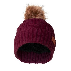 Britt's Knits Women's Plush-Lined Knit Hat with Pom - 1 of 3