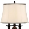 Kathy Ireland Mulholland Traditional Table Lamp 37" Tall Bronze Golden Marbleized with USB Dimmer Cord White Bell Shade for Bedroom Living Room Office - 3 of 4