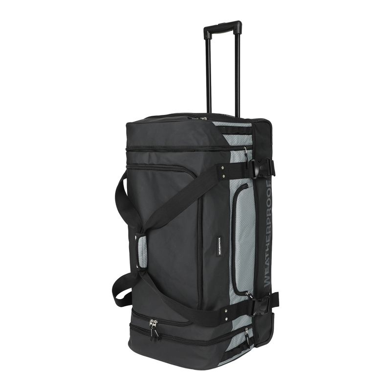 Weatherproof Elevated 30” Black & Gray Wheeled Duffle Bag, 3 of 7